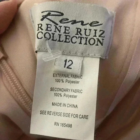 Rene Ruiz Collection Strapless Metallic Gown Size 12 - Picture 7 of 8